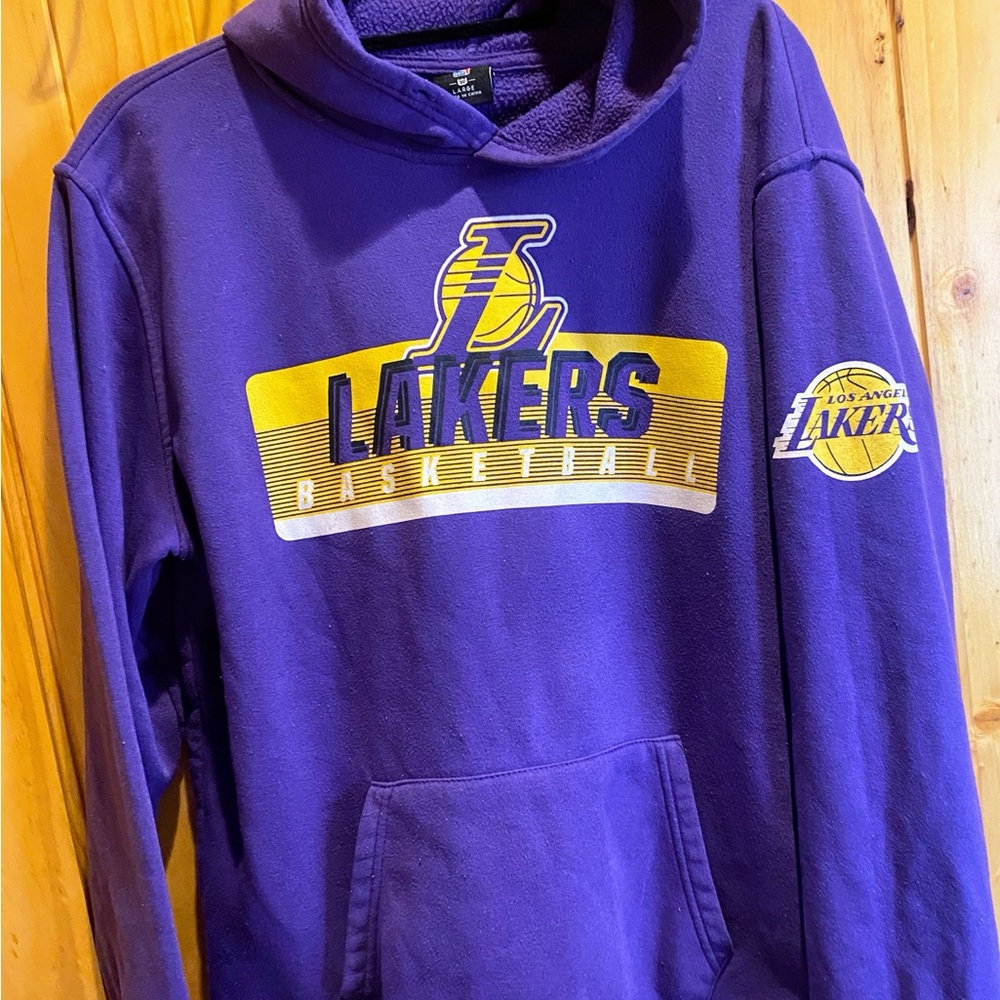 NBA Purple Hoodie with Lakers Logo size Large